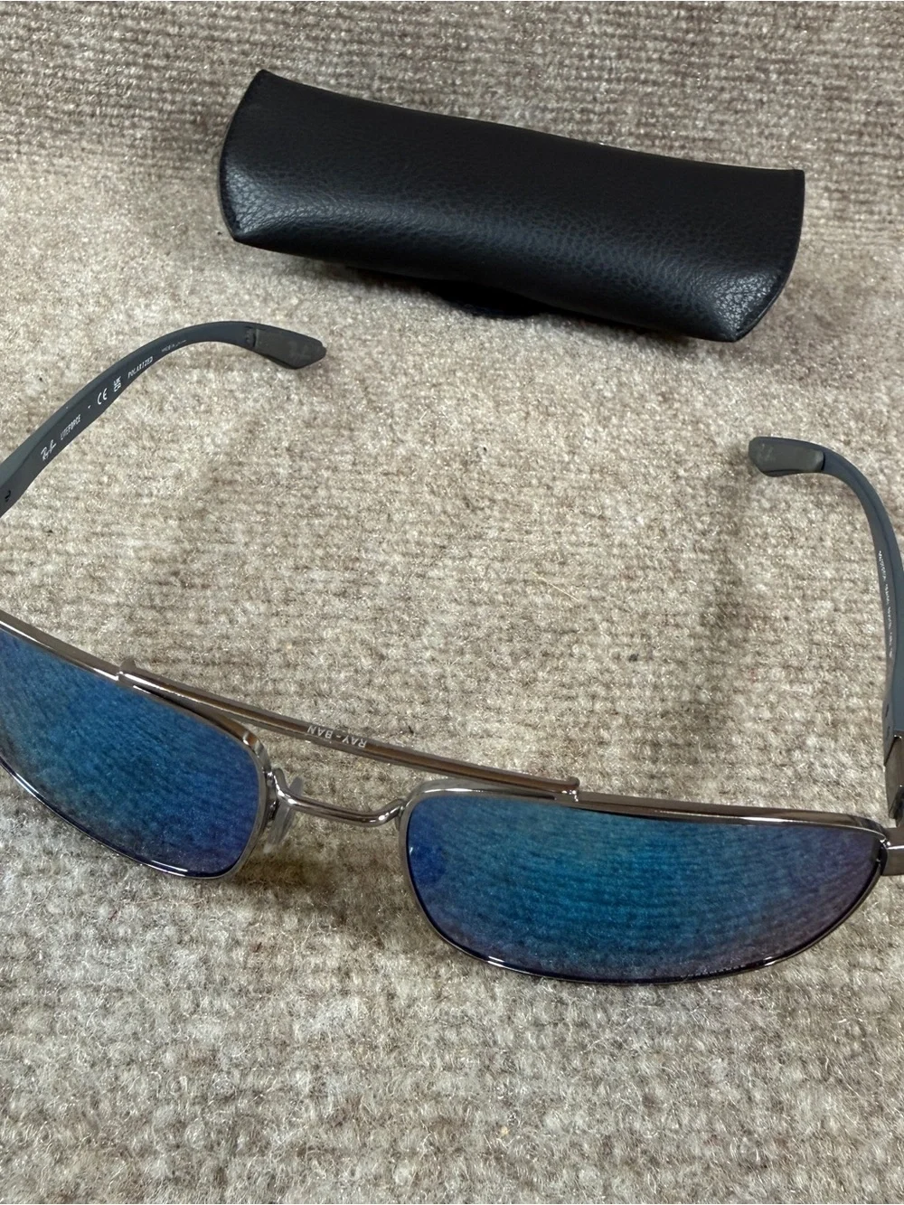 Ray-Ban Sunglasses Rb3737CH Blue Polarized Chromance Lens Gunmetal Frame 60-18